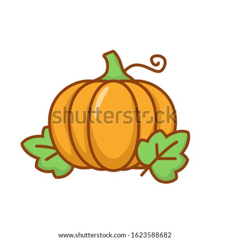 Pumpkin vector illustration in cartoon style isolated on white background 