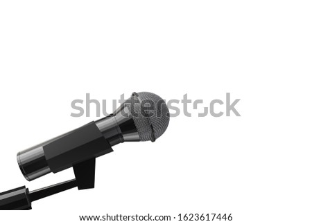 3d rendering. A microphone side with clipping path isolated on white background.