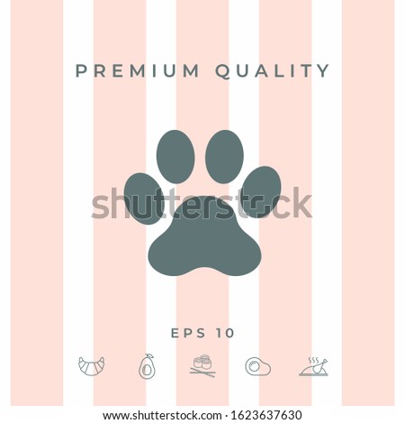 Paw icon symbol. Graphic elements for your design