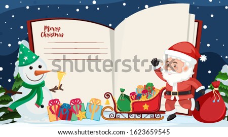 Border template with Santa and snowman illustration