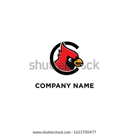 Red Cardinal head vector for esports element logo character.