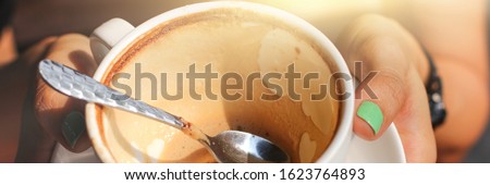 coffee empty cup white coffee  isolated 