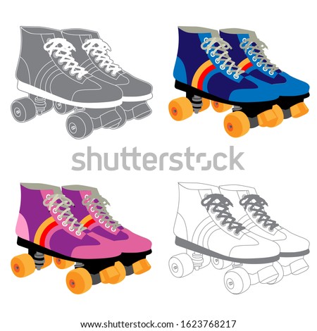 Roller Skates vector illustration for design element purpose