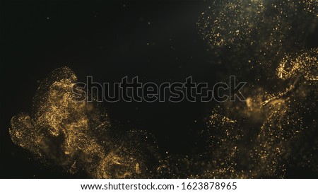 Golden Magical Dust Particles Background Royalty-Free Stock Photo #1623878965