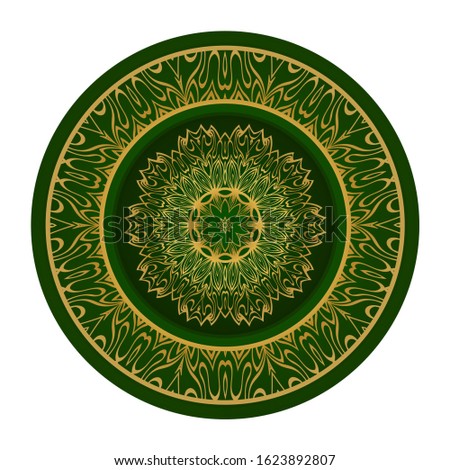 Design Mandala Ornament.  Illustration. Round Geometric Floral Pattern. Oriental Pattern. Indian, Moroccan, Mystic, Ottoman Motifs. Anti-Stress Therapy Pattern