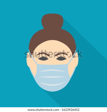 woman wearing face mask protecting from viruses- vector illustration