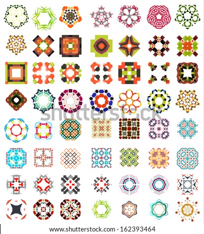 Set of abstract geometric icons / shapes. Can be used for vintage backgrounds / patterns