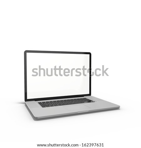 3d render of laptop without reflection