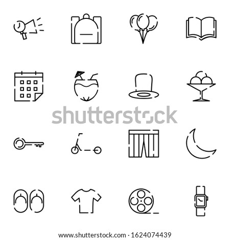 Travel, holiday, outdoor icon set. Simple trip, travelling outline icon sign concept. vector illustration. 