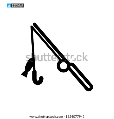 fishing rod icon isolated sign symbol vector illustration - high quality black style vector icons

