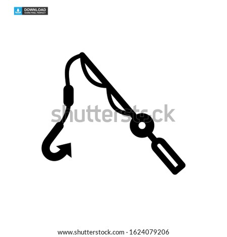 fishing rod icon isolated sign symbol vector illustration - high quality black style vector icons
