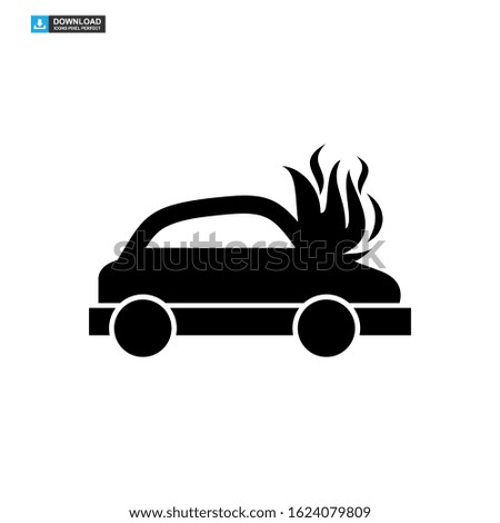 fire car icon isolated sign symbol vector illustration - high quality black style vector icons
