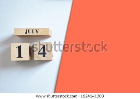 July 14, Empty white - Red background.