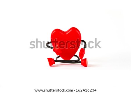 Red heart shape cell phone holder