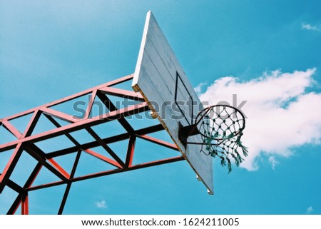 The Basket of Basket Ball Game in the blue sky