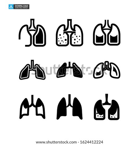 lungs icon isolated sign symbol vector illustration - Collection of high quality black style vector icons
