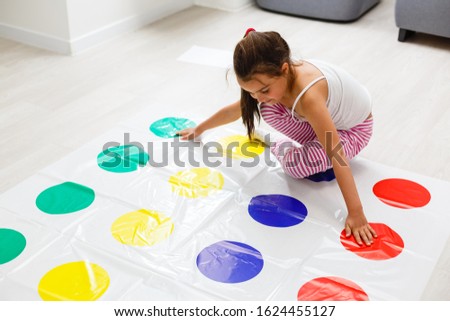 little girl play at home