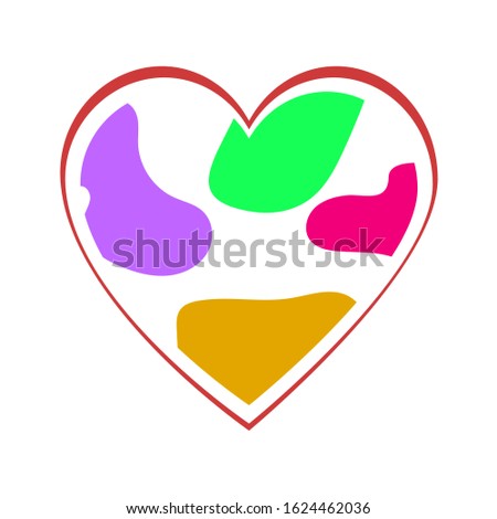 vector of heart with solid color, illustration of heart shape.
