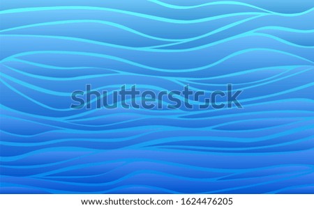 Tender abstract blue background. Waves, water. Hand-drawn ornament, vector illustration.