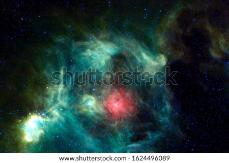 Green galaxy with stars. Elements of this image were furnished by NASA.