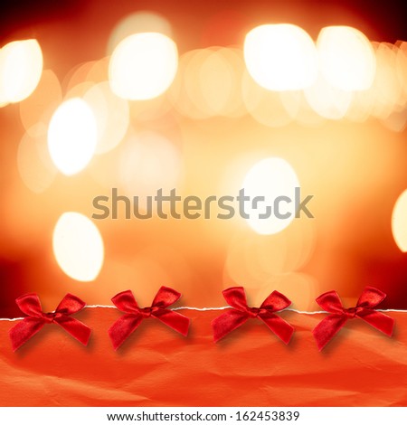 Blurred background with red ribbon