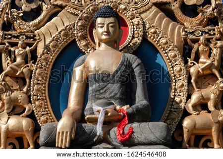 Buddha statue at the Buddhist Thrangu Tashi Yangtse Monastery near Namo Buddha, Nepal Royalty-Free Stock Photo #1624546408