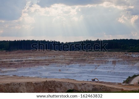 Layers at  open pit mine