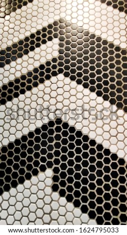 pattern of ceramic texture with hexagon arrangement