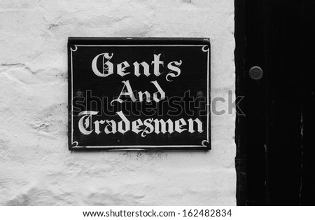 pub sign old signage Gents and tradesmen entrance stock, photo, photograph, image, picture, 