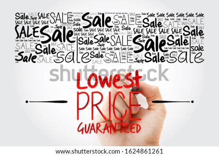 Lowest Price Guaranteed sale word cloud, business concept background