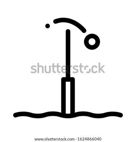 Ball Flew Over Field Icon Vector. Outline Ball Flew Over Field Sign. Isolated Contour Symbol Illustration