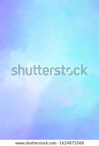 Light watercolor background in turquoise blue. Marine, sky colorful background.