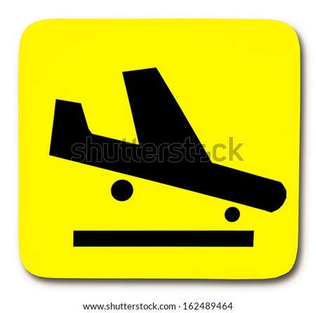 Sign airplane isolated on white background