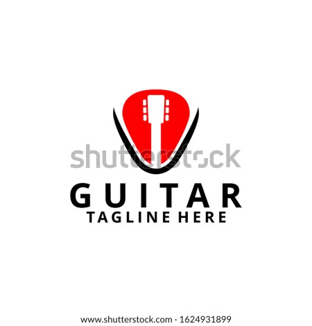 Guitar Logo Design Vector Template