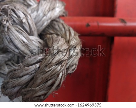 Close up View dirty white Rope
