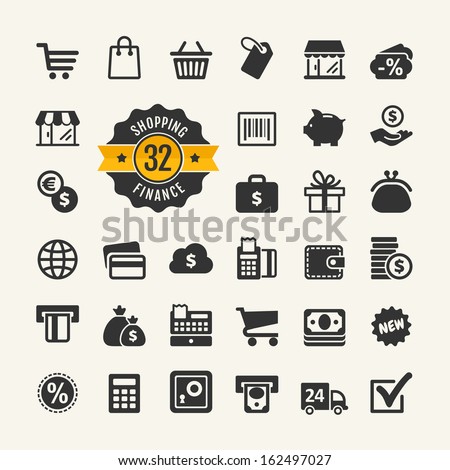 Web icon set - shopping, money, finance Royalty-Free Stock Photo #162497027