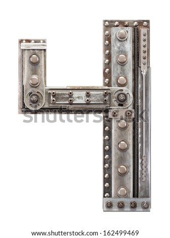 Industrial metal alphabet number 4