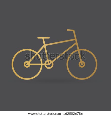 golden bike icon- vector illustration