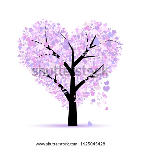 Love tree. Valentines day card for your design. Vector illustration