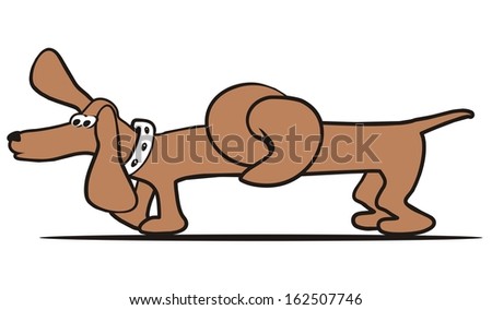 dachshund - knot, vector funny icon