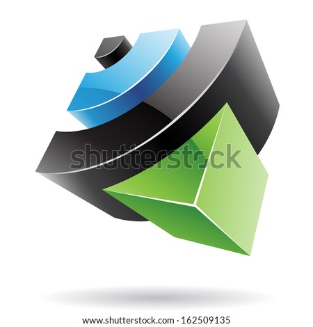 Colorful 3d Cubical Abstract Icon