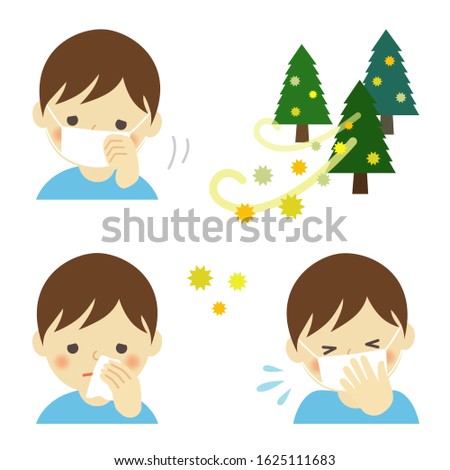 little boy suffering from pollen allergy