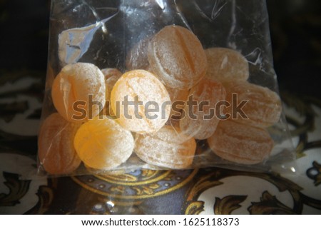 Golden honey candies tasty sweets