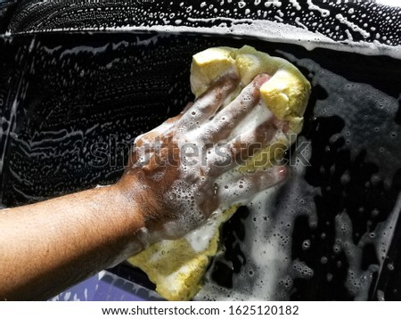 washing a car by my hand
