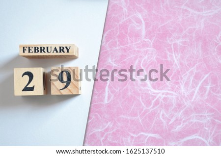 February 29, Empty white - Red background.