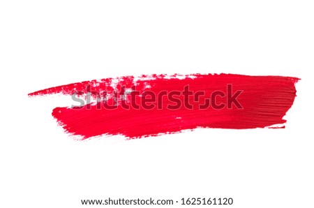 Lipstick smear smudge swatch isolated on white background
