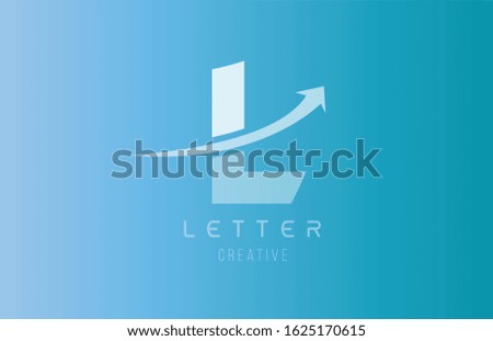 L alphabet letter logo in blue white color for icon design template. Transparent style suitable for a company or business logotype