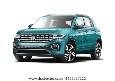 realistic vector  car  SUV with transparency Royalty-Free Stock Photo #1625287222