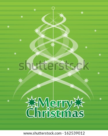 Christmas greeting card - template with abstract pine tree
