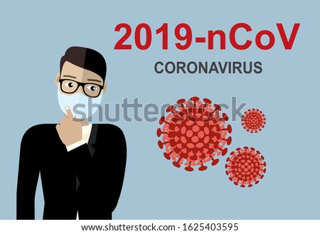 Wuhan coronavirus 2019-nCoV concept.Dangerous chinese nCoV coronavirus, SARS pandemic risk alert. Chinese virus. Vector illustration Royalty-Free Stock Photo #1625403595